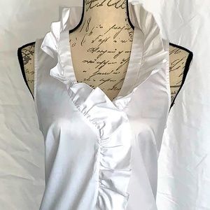 And Taylor sleeveless white blouse size 10